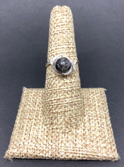 Silver Black Sea Sediment Halo Ring