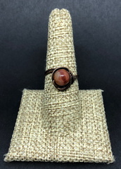 Antiqued Copper Carnelian Halo Ring