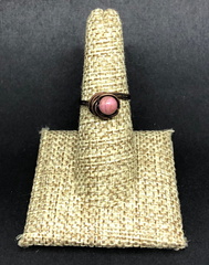 Antiqued Copper Rhodonite Halo Ring