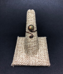 Unakite Antiqued Copper Loopy Ring