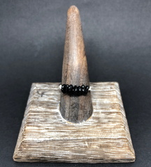 Black Tourmaline Chip Simple Ring