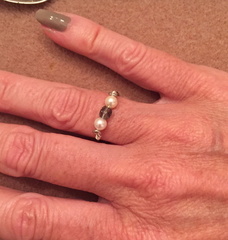 Pearly Blue Simple Ring