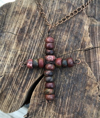Red Picasso Jasper Cross Pendant