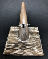 Adjustable Hematite Herringbone Ring