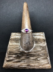 Adjustable Rainbow Hematite Herringbone Weave Ring