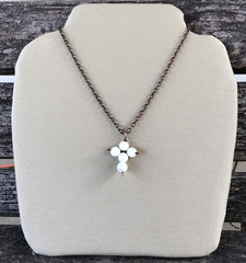 Copper Howlite Cross Necklace