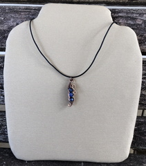 Sodalite Pea Pod Leather Necklace