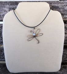 Opalite and Copper Dragonfly Necklace