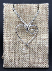 Silver Swirl Heart Pendant