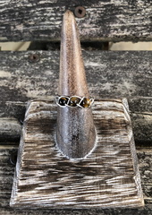 Silver Tiger Eye Adjustable Braided Ring