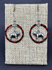 UGA Bulldog Loop Earrings