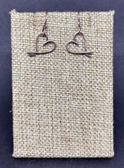 Copper Flat Heart Earrings