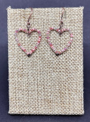 Mixed Pink and Copper Beaded Earrings