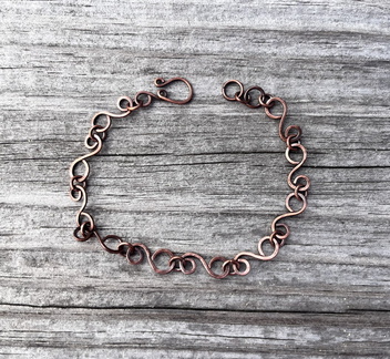 Large Copper Scroll Bracelet